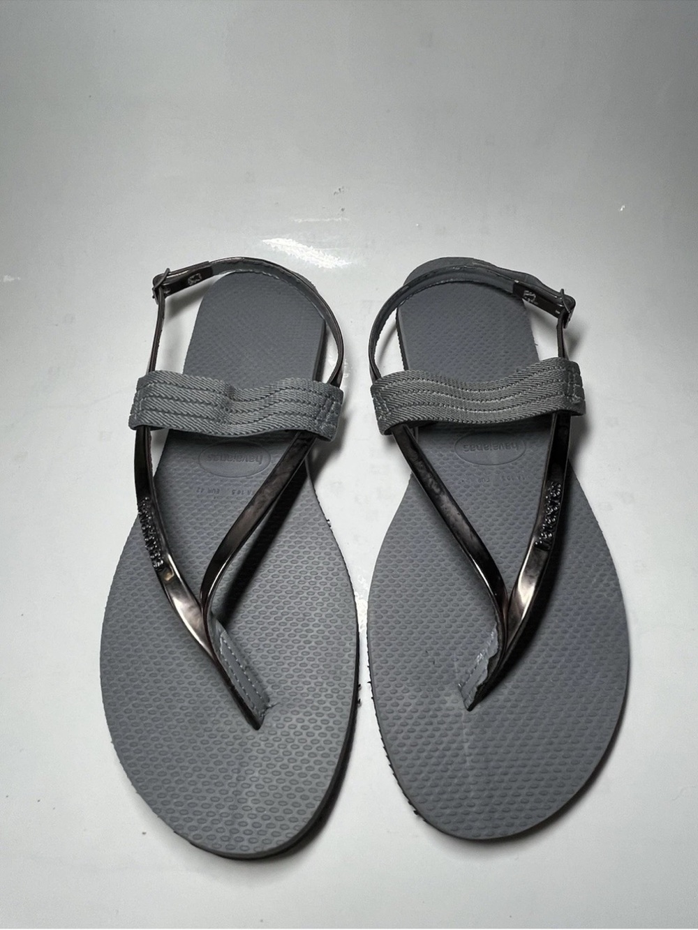 Havaianas You Floripa Gray Silver Size 40 10 Sandals Flip Flops
